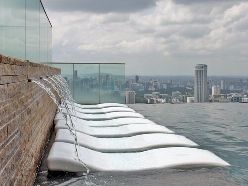 Sổ tay du lịch so tay du lich Sotaydulich Sotay Dulich Khampha Kham Pha Bui Cận cảnh bể bơi cao nhất thế giới ở Marina Bay Sands