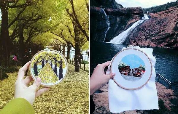 Sổ tay du lịch so tay du lich Sotaydulich Sotay Dulich Khampha Kham Pha Bui Độc đáo cảnh đẹp du lịch trên bằng tranh thêu
