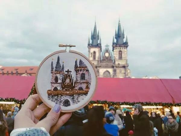 Sổ tay du lịch so tay du lich Sotaydulich Sotay Dulich Khampha Kham Pha Bui Độc đáo cảnh đẹp du lịch trên bằng tranh thêu