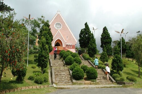 Sổ tay du lịch so tay du lich Sotaydulich Sotay Dulich Khampha Kham Pha Bui Nhà thờ độc đáo trên đồi mai anh đào Đà Lạt