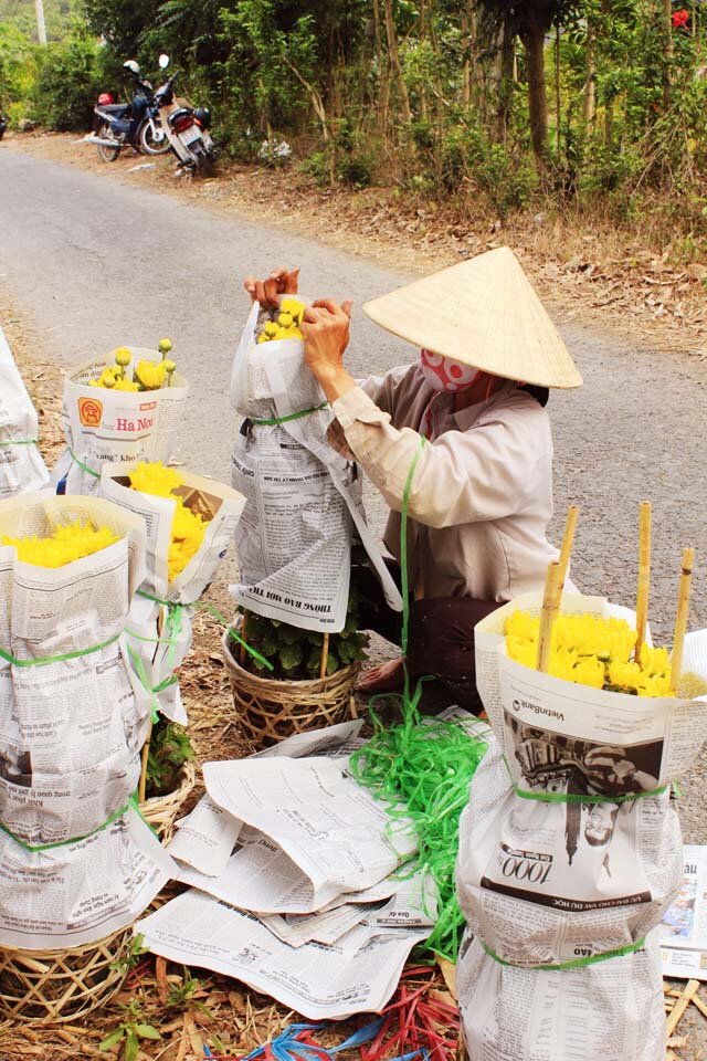 Sổ tay du lịch so tay du lich Sotaydulich Sotay Dulich Khampha Kham Pha Bui Rực rỡ sắc xuân làng hoa Tân Quy Đông