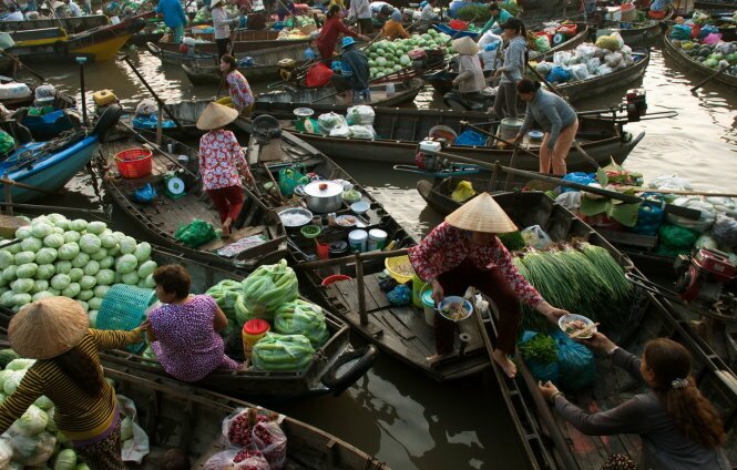 Sổ tay du lịch so tay du lich Sotaydulich Sotay Dulich Khampha Kham Pha Bui Chợ nổi miền Tây vào xuân