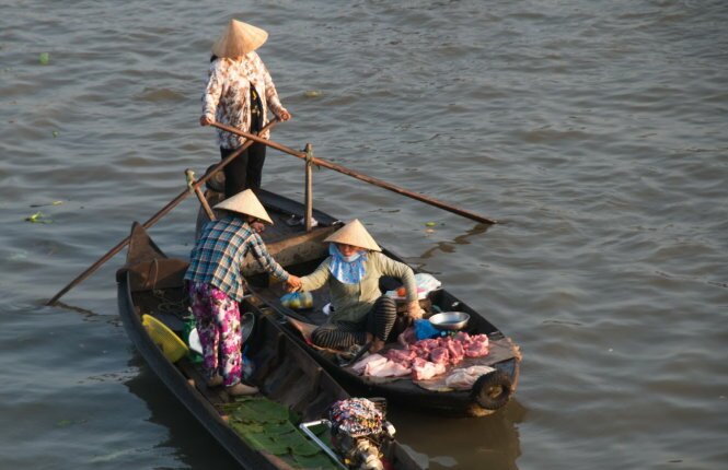 Sổ tay du lịch so tay du lich Sotaydulich Sotay Dulich Khampha Kham Pha Bui Chợ nổi miền Tây vào xuân